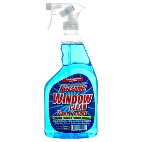 Windows cleaner - Combine water, white vinegar and dish detergent in a bucket. Increase amounts as needed. Using a soft bristle scrub brush on an extension pole handle thingy, dip the brush in a bucket of the solution, and scrub it on the window. Before it has a chance to dry, spray/rinse it off with clean water. Be sure to rinse thoroughly.
